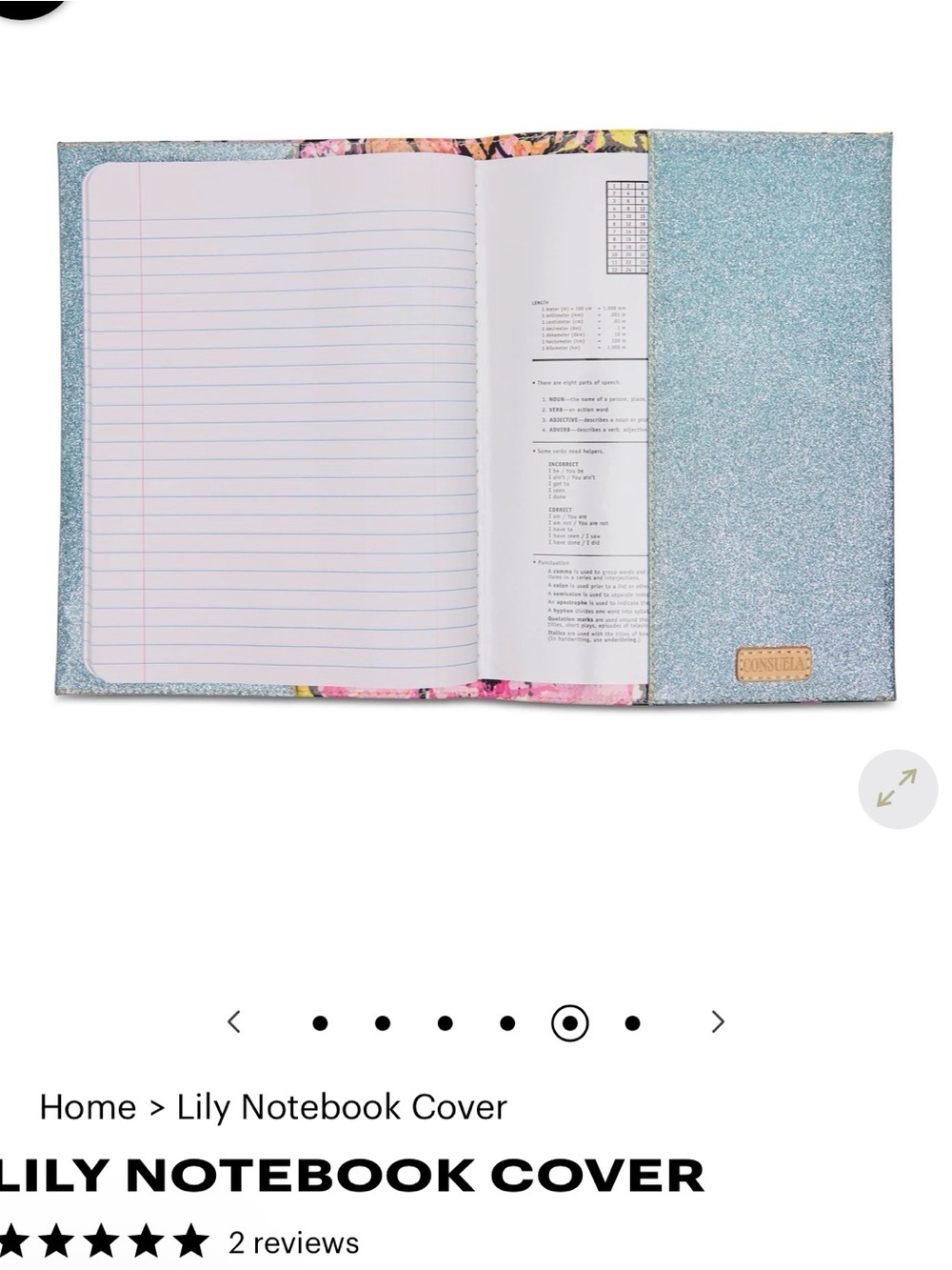 Consuela (Lilly) Floral Notebook Cover — Pink, Yellow, Green - Picture 4 of 5